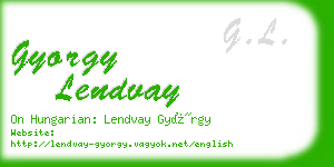 gyorgy lendvay business card